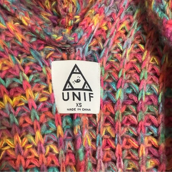 Unif raya hooded knit rainbow oversized cardigan sweater - Picture 4 of 6
